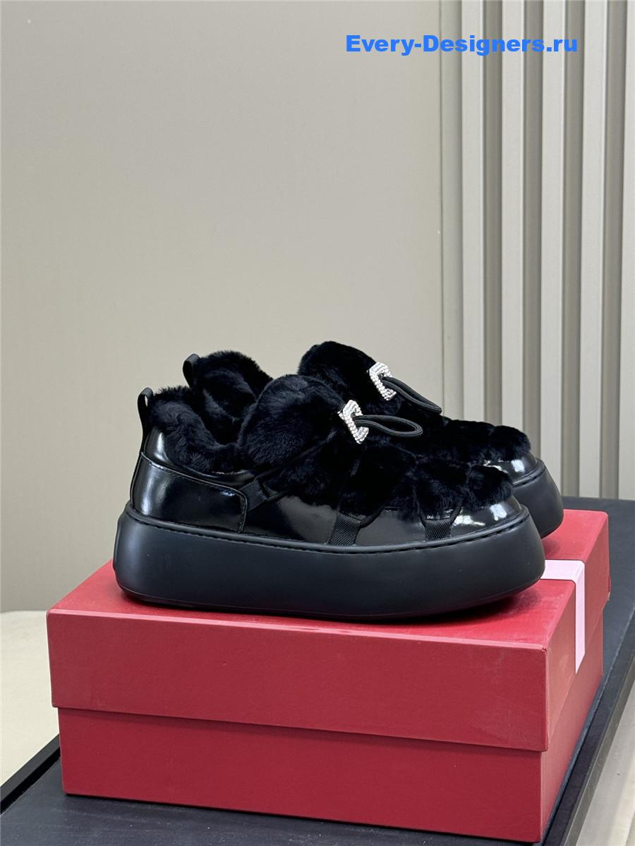 roger u1u1er black shearling suede sneaker