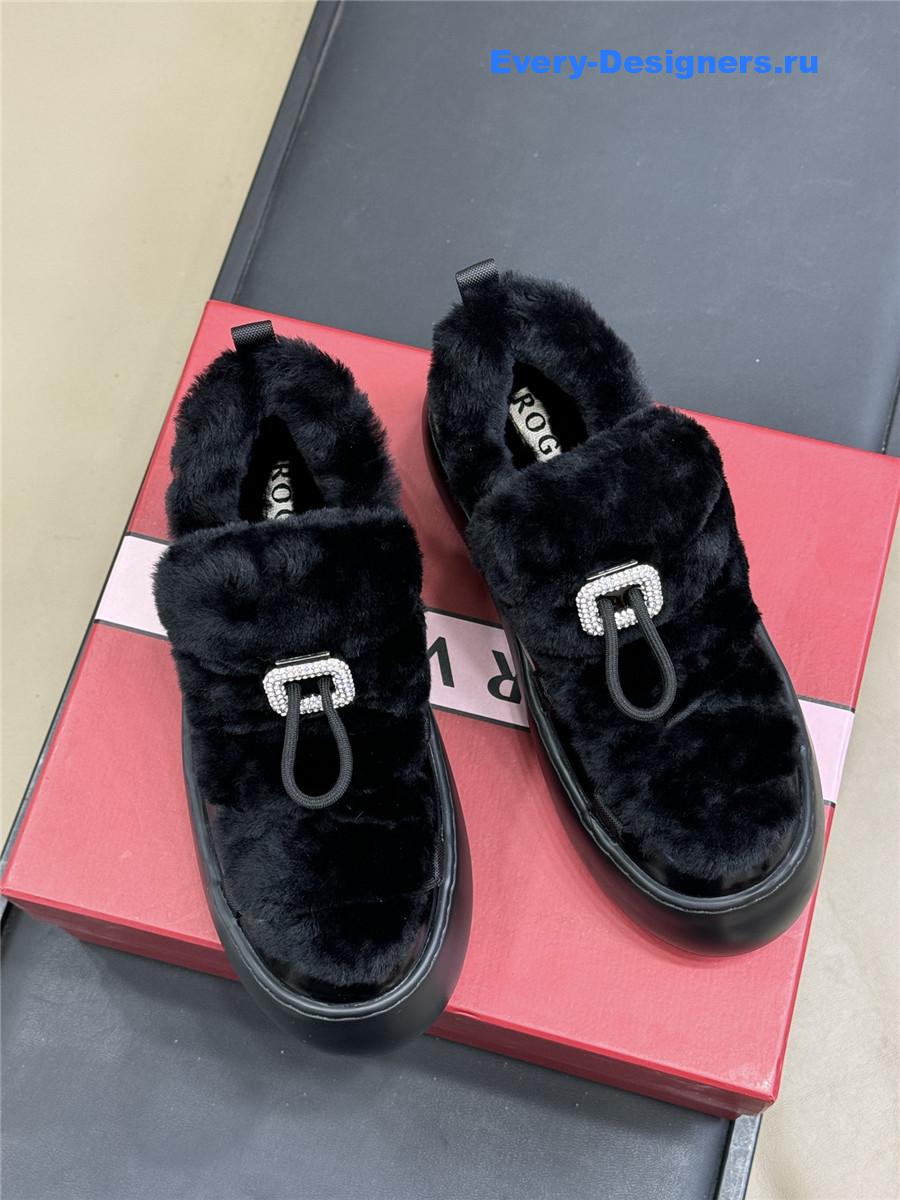 roger u1u1er black shearling suede sneaker