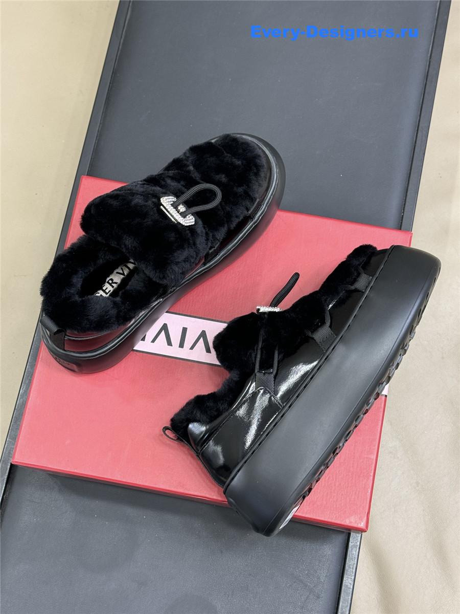 roger u1u1er black shearling suede sneaker