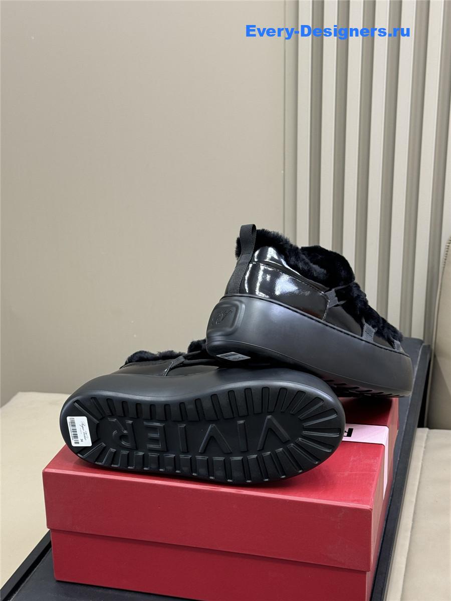 roger u1u1er black shearling suede sneaker