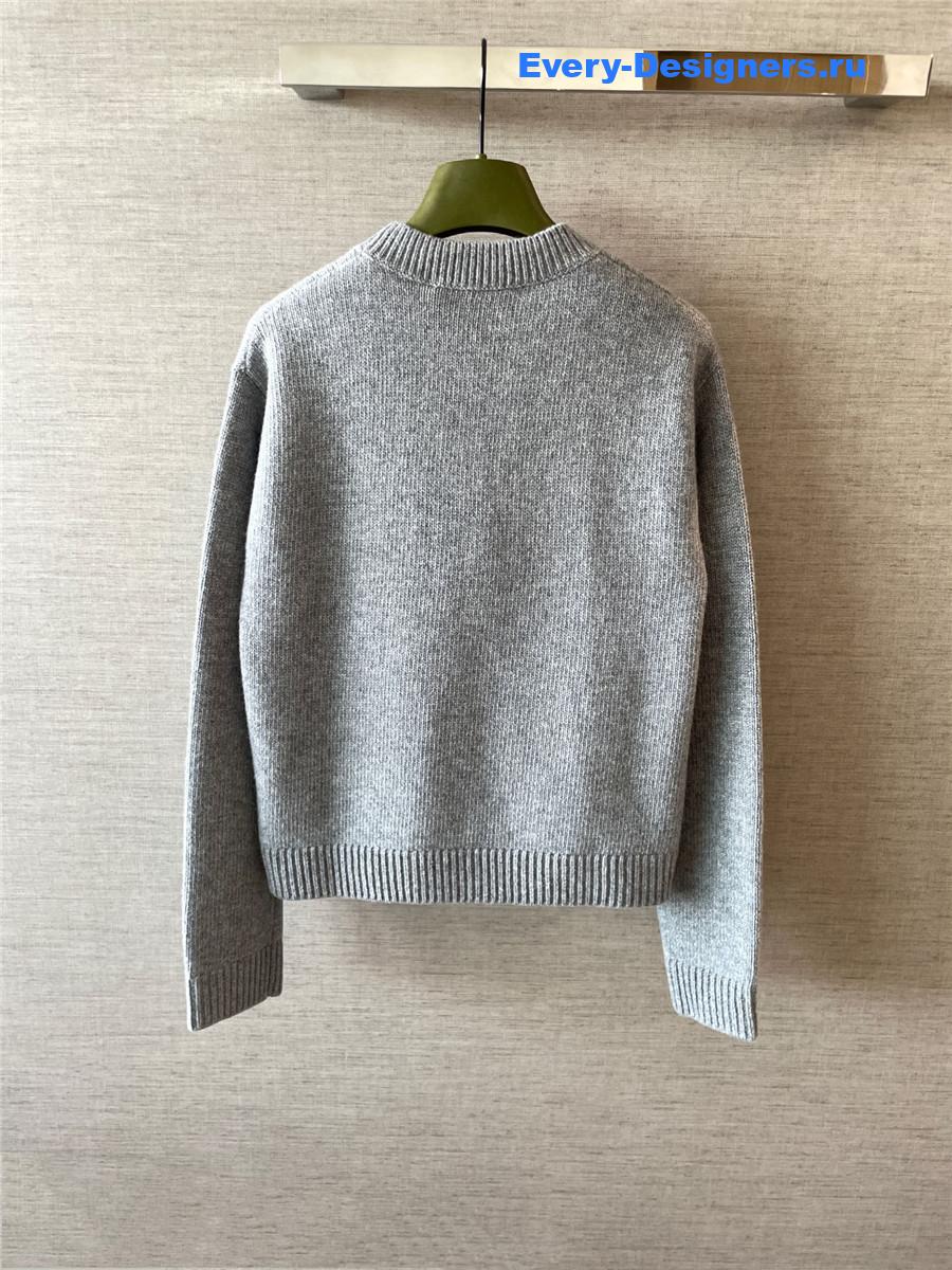 Gvc*1 grey intarsia-knit logo sweater