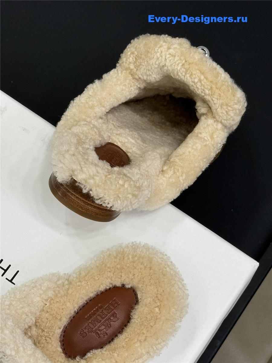 H**me5 shearling brown oz mule