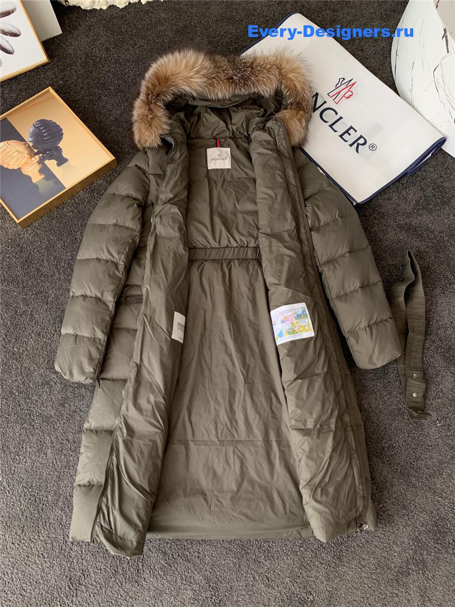 Moncler Green Boedic Shearling-Trimmed Down Jacket