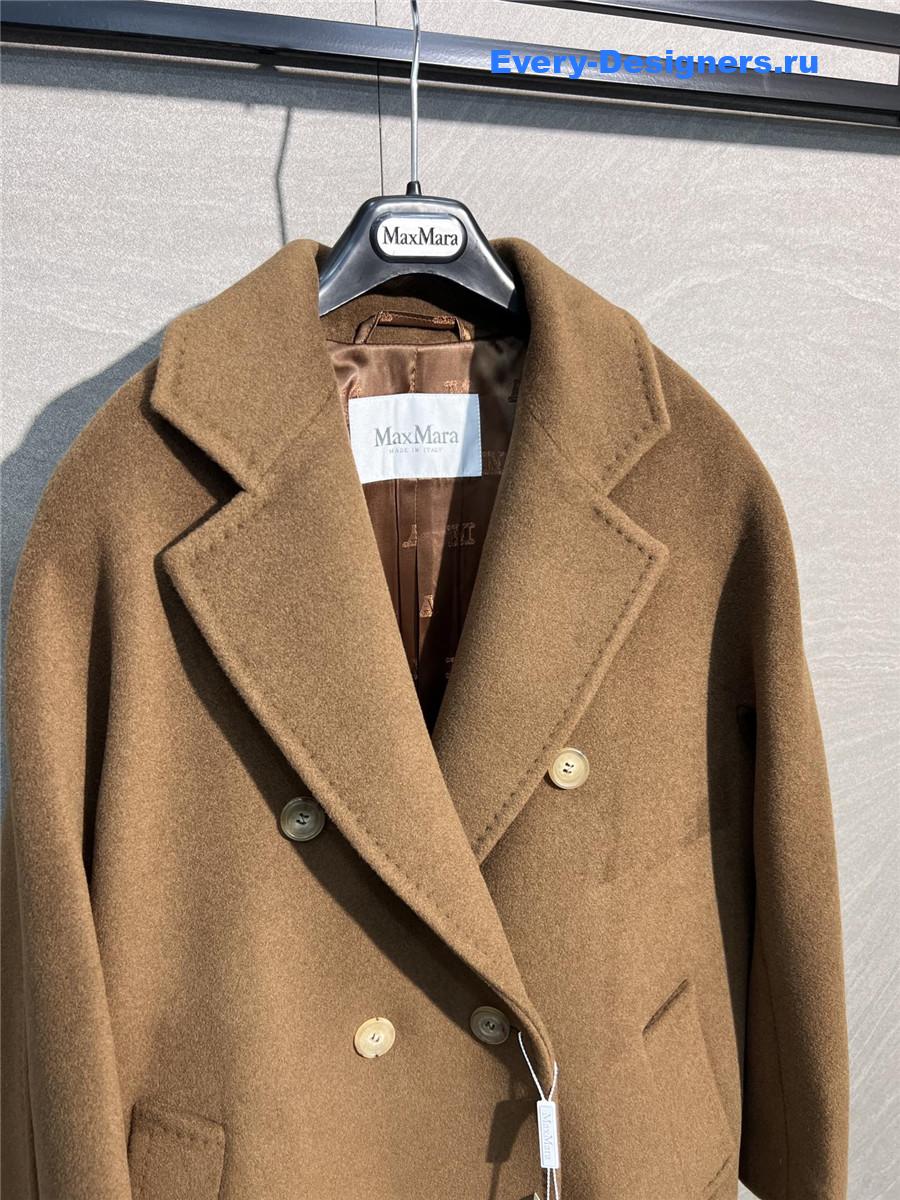 Max Mara Camel Rebus Double-Breasted Coat