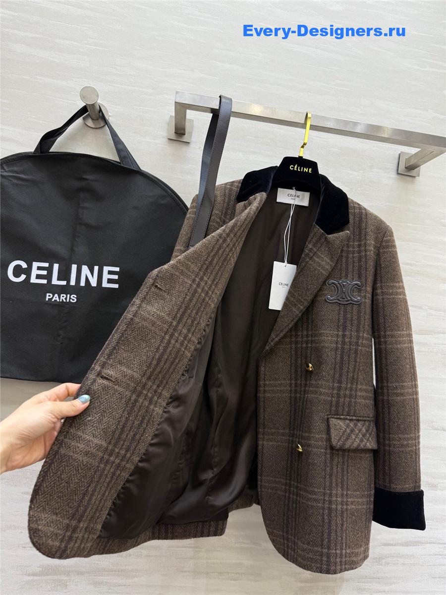 Ce1i*e wool plaid blazer