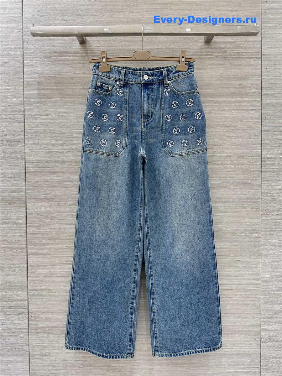 l0vis Vvtt0n loose fit sequined wide leg jeans