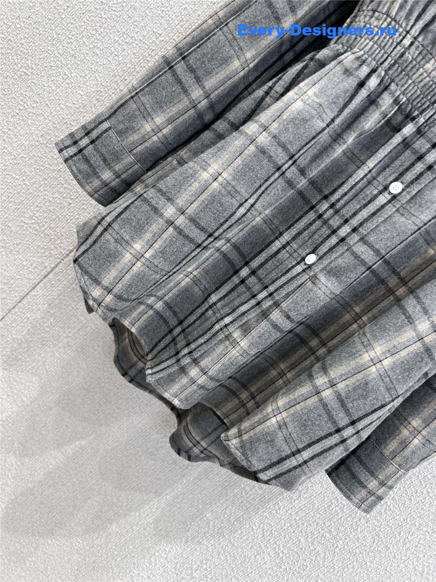 Miu Miu Slate Gray Flannel Mini-dress